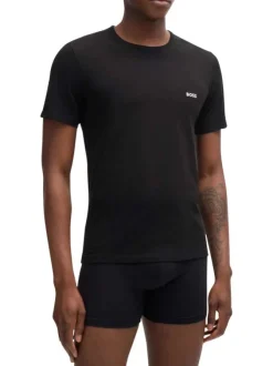 Lot de 3 t-shirts en coton tricolore à coupe droite et à col rond