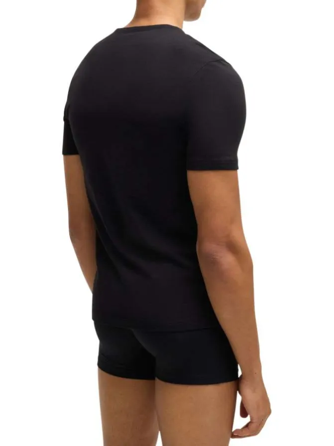 Lot de 3 t-shirts en coton tricolore unis avec une coupe près du corps