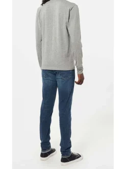 Lot de 2 T-Shirts gris et marine en coton coupe slim avec un col en v