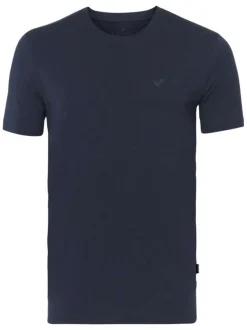 Lot de 2 T-shirts gris et marine uni droits avec un col rond et logo sur la poitrine