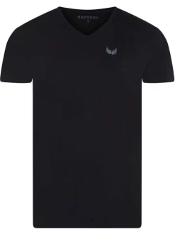 Lot de 2 T-shirts multicolore en coton unis coupe slim col v