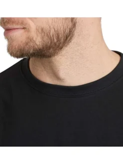Lot de 2 t-shirts noirs en coton avec une coupe droite et un col rond