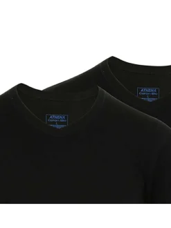 Lot de 2 t-shirts noirs en coton unis coupe droite col V
