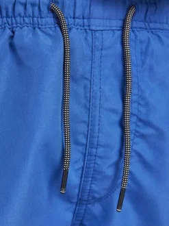 Maillot de bain bleu uni pour homme coupe droite BALI