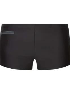 Maillot de bain noir uni avec une coupe près du corps et une poche zippée