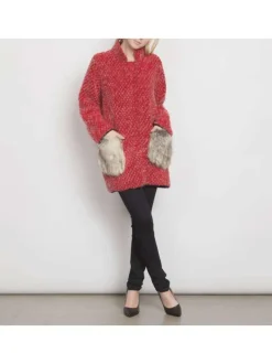 Manteau femme rouge tes