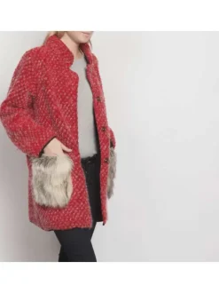 Manteau femme rouge tes