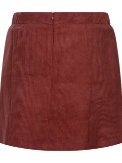 Mini jupe terracotta côtelé en coton