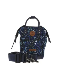 Mini sac à bandoulière bleu marine avec un imprimé fleuri et deux petites anses