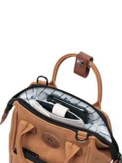 Mini sac à bandoulière camel uni zippé avec des détails marrons clairs