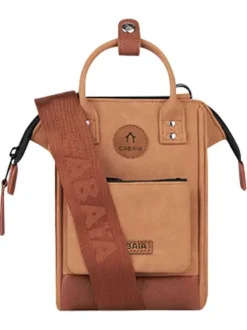 Mini sac à bandoulière camel uni zippé avec des détails marrons clairs