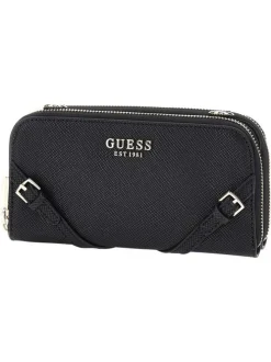 Mini sac à bandoulière noir uni à double zip et à boucles à ardillon décoratives