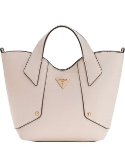Mini sac à main écru pourvu d'une petite pochette amovible intégrée