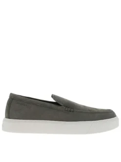 Mocassins Casual Hybride en cuir texturé kaki avec semelle à talon plat