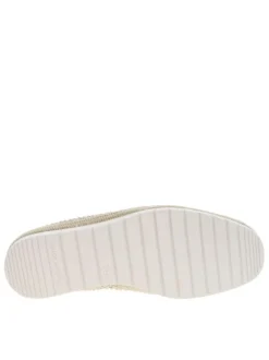 Mocassins en cuir argentés avec un aspect métallisé et des soufflets élastiqués