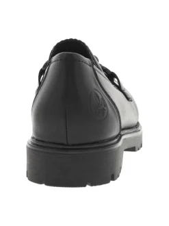 Mocassins en cuir noirs à semelle plate et à soufflets élastiqués