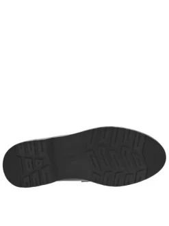 Mocassins noir avec imprimé léopard à talon décroché bas et à slip-on
