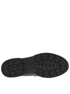 Mocassins noir effet crocodile à talon décroché bas et à slip-on