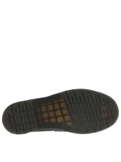Mocassins noir à semelle à talon plat avec un pompon et des franges