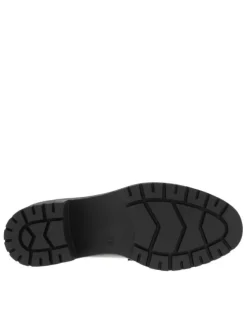 Mocassins noirs en matière lisse et mate avec semelle à talon décroché bas
