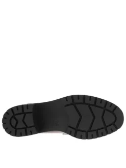 Mocassins noirs en matière lisse et vernie avec semelle à talon décroché bas