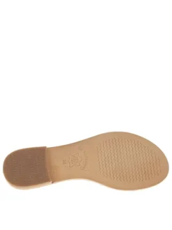 Mules Damia en cuir blanches avec logo métallique et un talon plat
