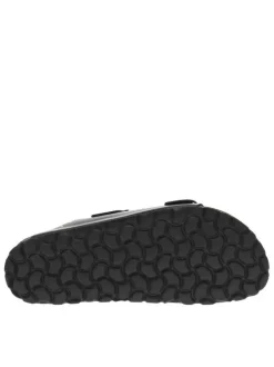 Mules en cuir noires avec 2 boucles à ardillon dorées Made in France