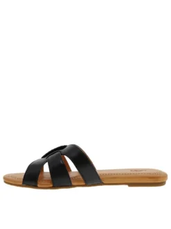 Mules femme en cuir TEAGUE noir