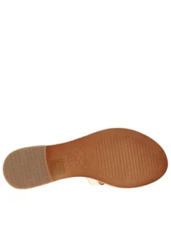 Mules à talon plat Damia dorées en cuir effet métallisé all over