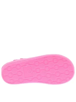 Nu-pieds rose fluo avec semelle intérieure amovible et une boucle à ardillon