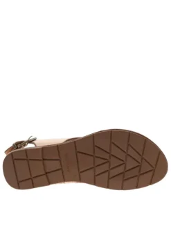 Nu-pieds bronze et à glitter or rose, à semelle plate et première pur cuir