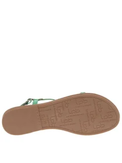 Nu-pieds Bulle verts avec imprimé serpent aspect métallisé et un entre-doigt