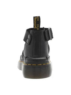 Nu-pieds Clarissa 2 Quad en cuir grainé noirs avec une semelle semi-compensée