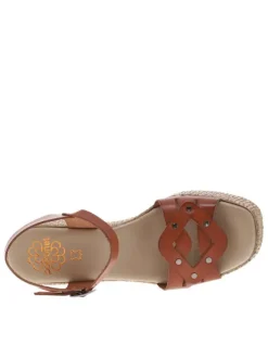 Nu-pieds en cuir bruns à talon décroché haut avec boucle à ardillon