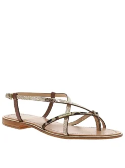 Nu-pieds en cuir léopard à semelle à talon décroché bas avec boucle à ardillon