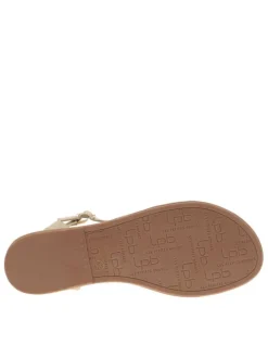 Nu-pieds Frannie dorés avec une boucle à ardillon et des strass