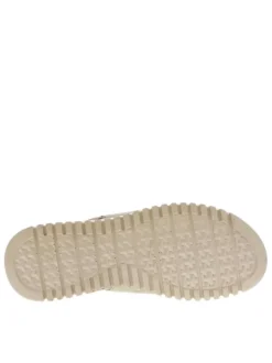 Nu-pieds Mira en cuir kaki à bandes élastiquées et brides entrecroisées