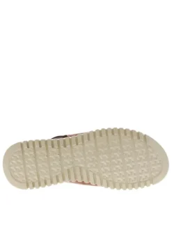Nu-pieds Mira en cuir marron avec bandes élastiquées et brides entrecroisées
