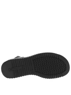Nu-pieds noirs avec un talon compensé et fermeture à slip-on