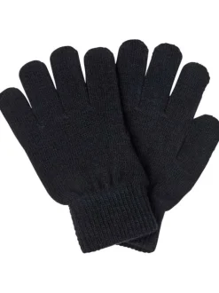 Paire de gants noirs unis avec poignet élastiqué