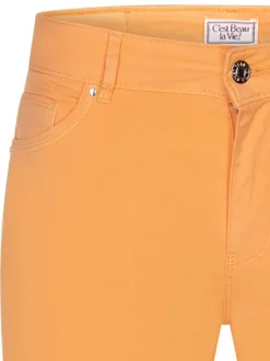 Pantacourt Corsaire pêche en coton uni coupe slim