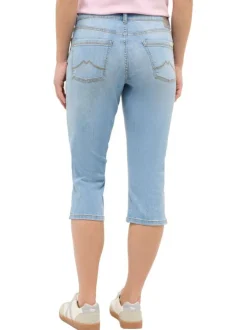 Pantacourt en coton stone uni avec une coupe slim à zip et à bouton