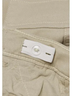 Pantalon Cargo en coton beige uni avec une coupe bootcut et poches aux cuisses