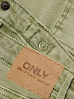 Pantalon Cargo en coton kaki uni avec une coupe slim