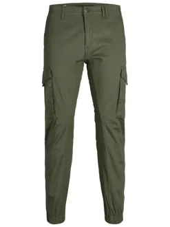 Pantalon Cargo Paul Flake en coton mélangé kaki uni avec une coupe slim