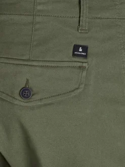 Pantalon Cargo Paul Flake en coton mélangé kaki uni avec une coupe slim