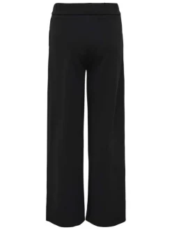 Pantalon chino en coton biologique noir uni pourvu d'une coupe fluide