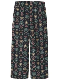 Pantalon chino en coton biologique marine à motifs pourvu d'une coupe fluide