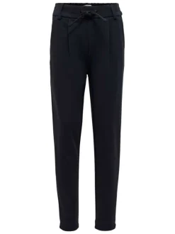 Pantalon Chino marine uni avec une coupe slim et liens à nouer