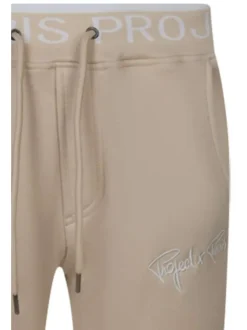 Pantalon de jogging beige uni avec une coupe slim et une taille haute